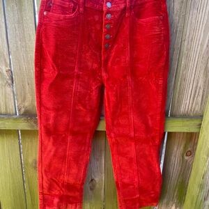Judy Blue 15/32 Burnt Orange Corduroy Ankle Straight Pants